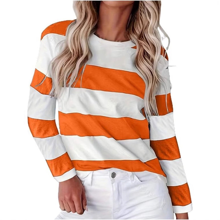 Street Wave Womens Striped Long Sleeve Shirt For Casual Everyday Style And Comfort