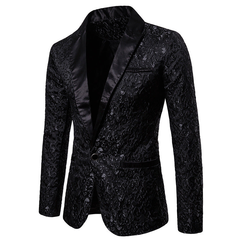 Street-Wave Velvet Blazer For Men With Artful Pattern And Luxurious Comfort For All Occasions