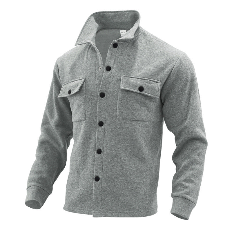 Streetwave Men's Casual Shirt Jacket With Practical Pockets And Modern Stand Collar