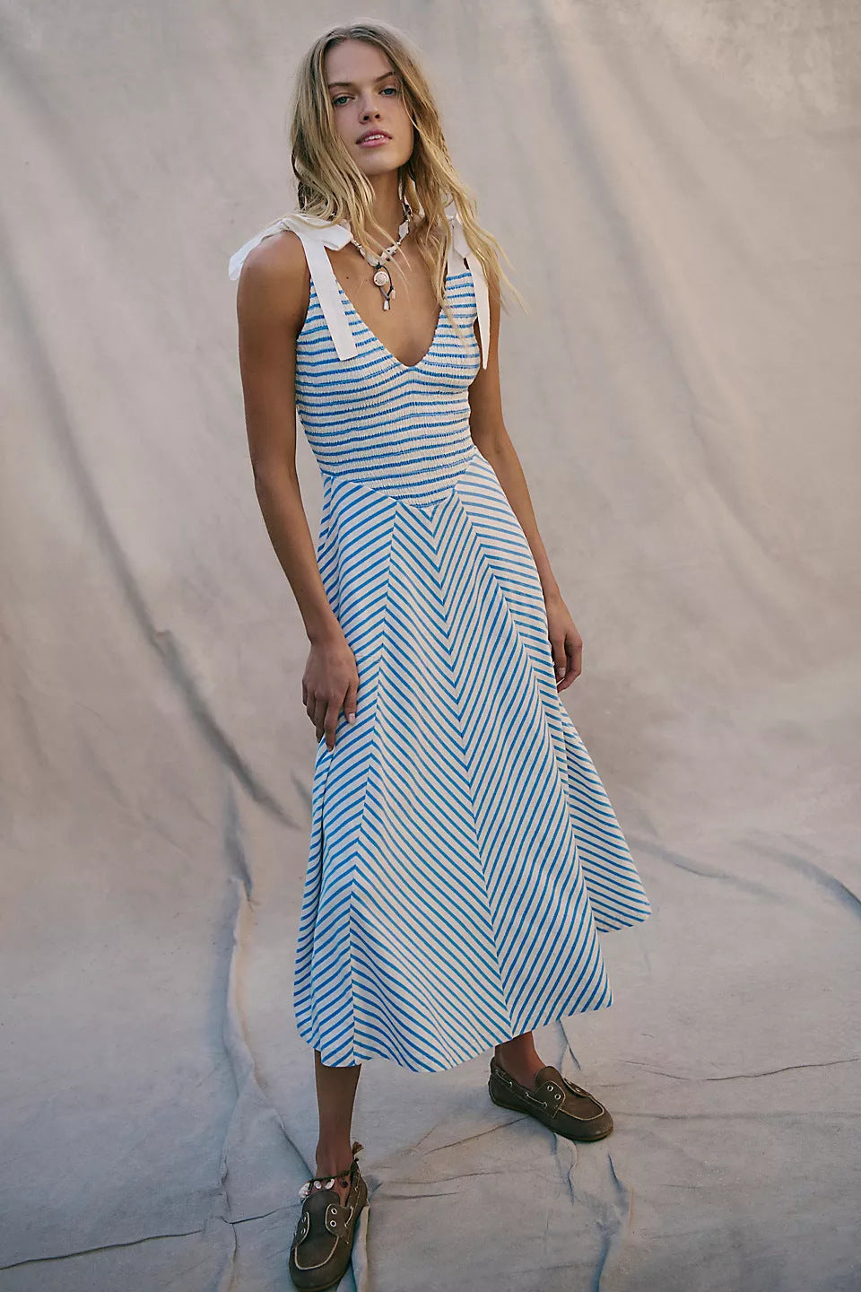 Street-Wave Women's Maxi Dress Lightweight Cotton With Pockets Casual Summer
