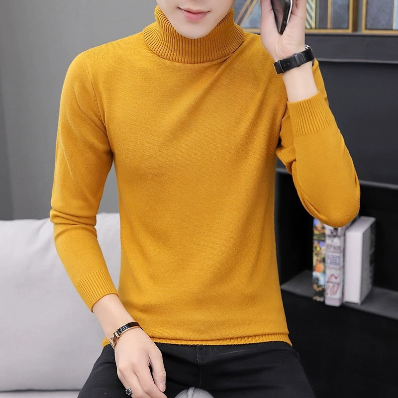 Street-wave Mens Turtleneck Sweater Comfortable Warm Cotton Blend Cozy Fit For Men