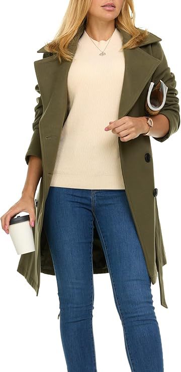 Street Wave Womens Trench Coat With Asymmetrical Hem And Wide Collar For Chic City Style