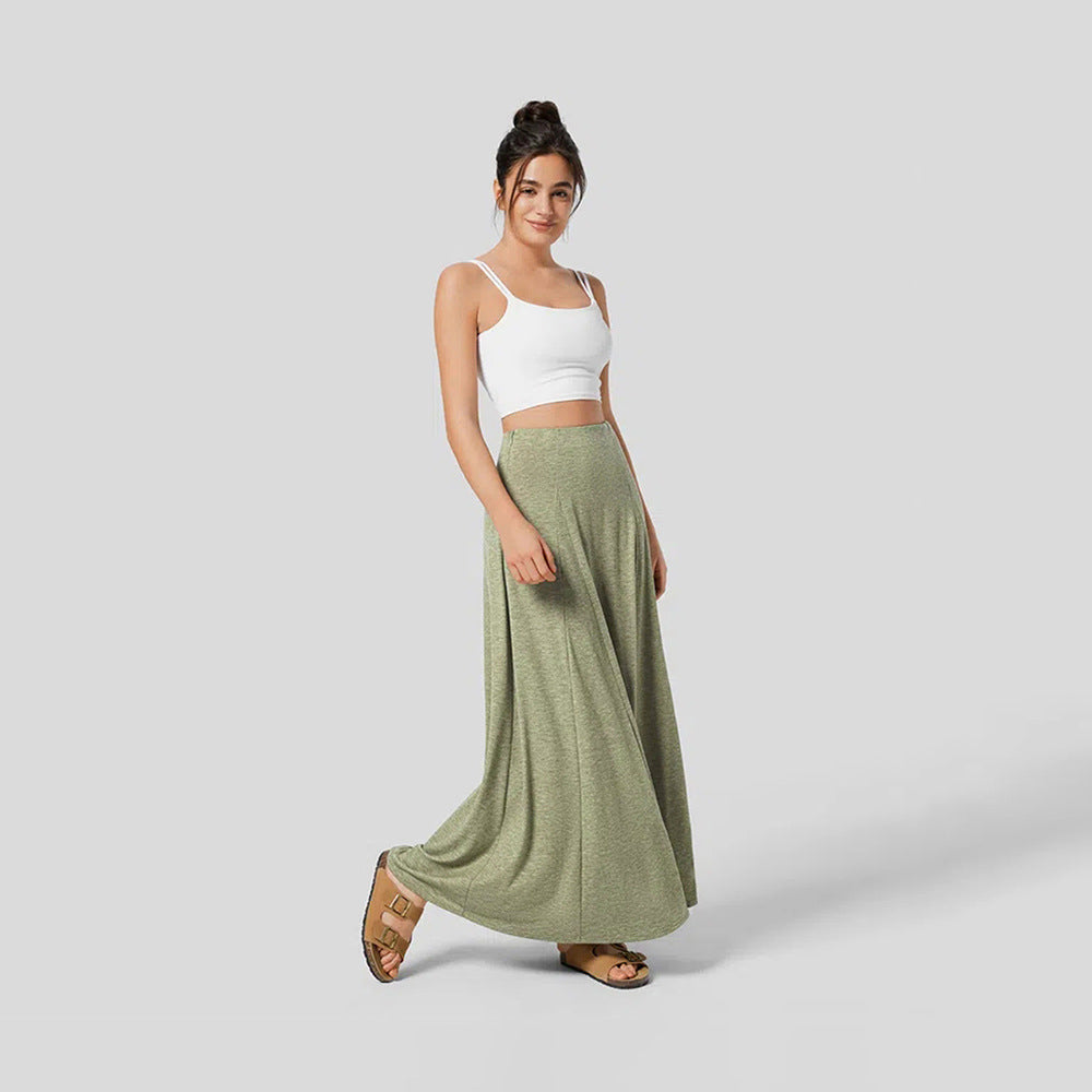 Street Wave Knit Long Skirt For Women High Waist Casual