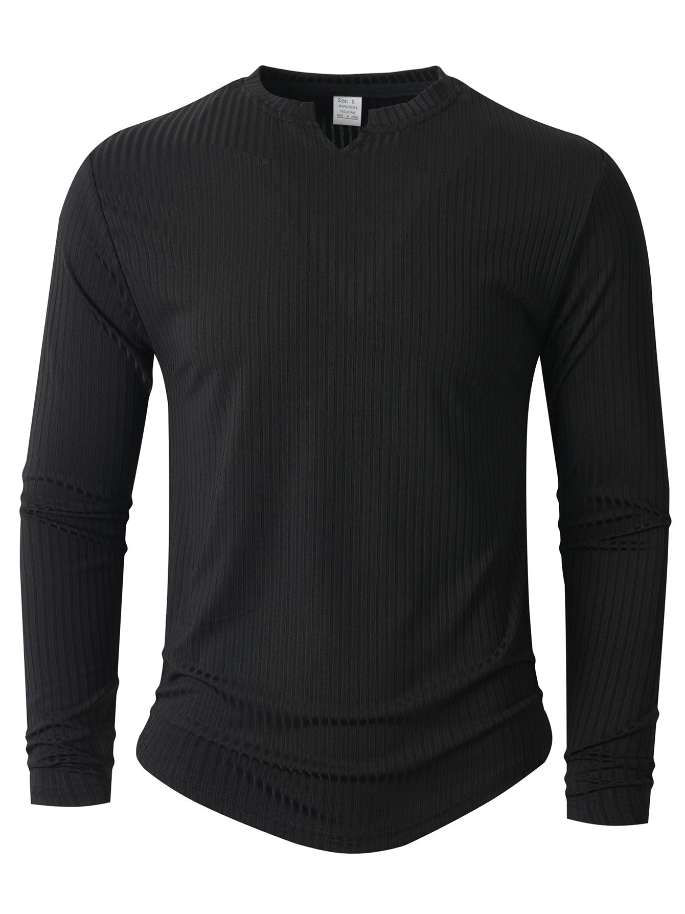 Men's Long Sleeve Ribbed Shirt With Innovative Texture Streetwave For Active Men