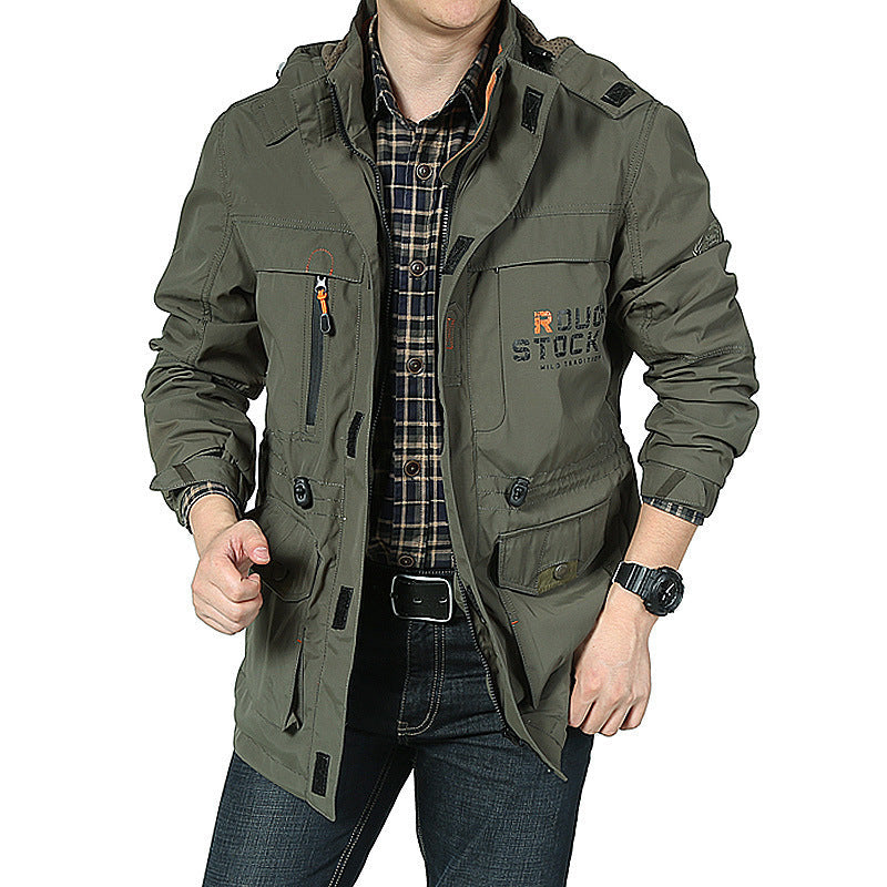 Street Wave Mens Functional Outdoor Jacket With Water Resistant Fabric And Multi Pocket Design