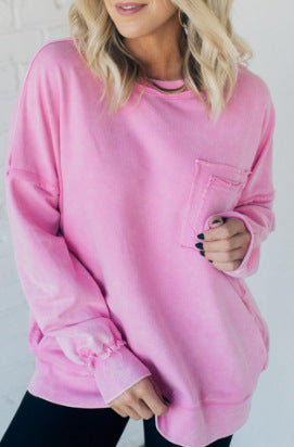 Street-Wave Women Oversized Sweatshirt With Ruched Details Soft Cotton Blend Comfort
