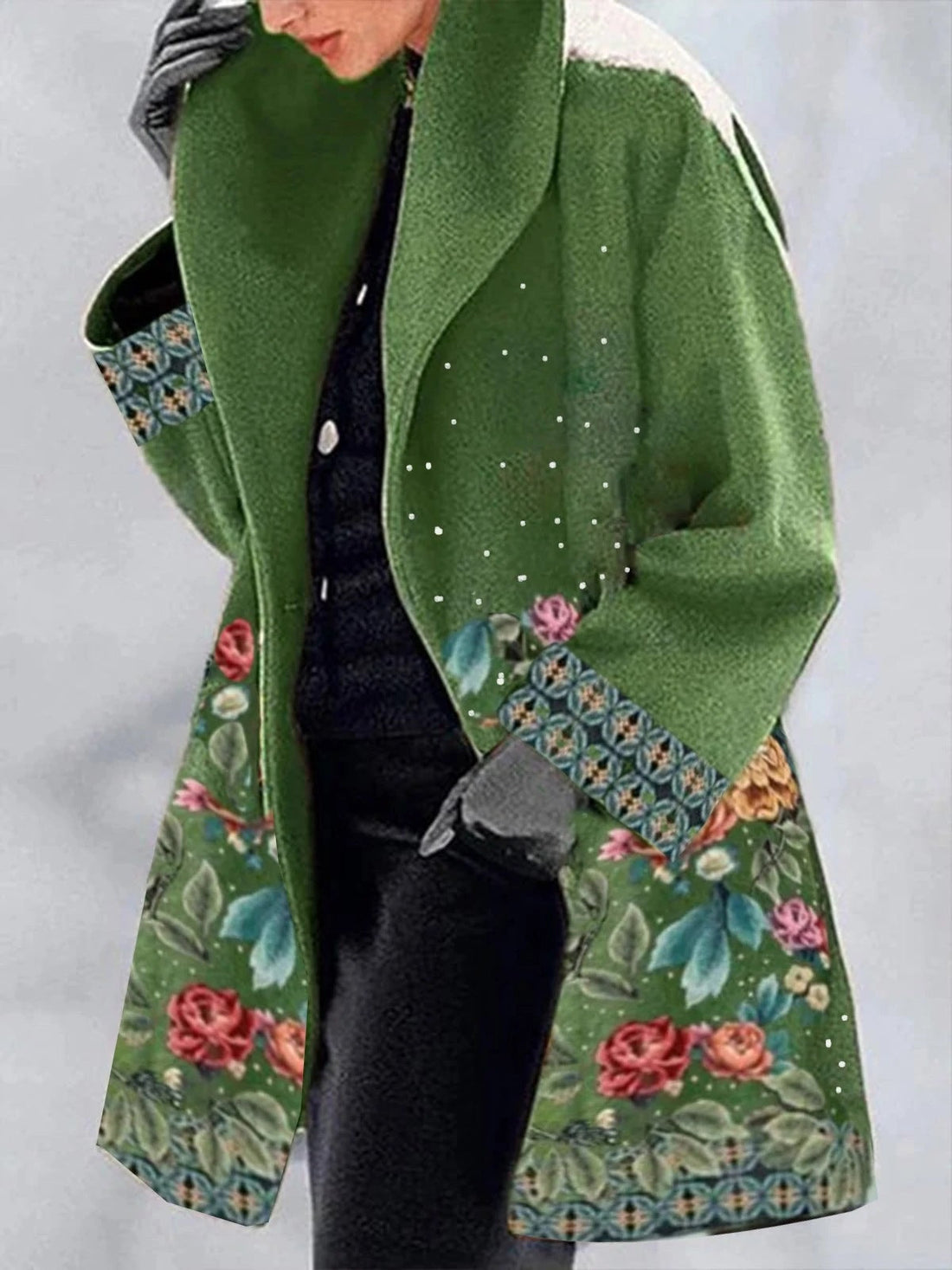 Street-Wave Floral Embroidered Long Coat For Women Elegant Chic Comfort Everyday Wear