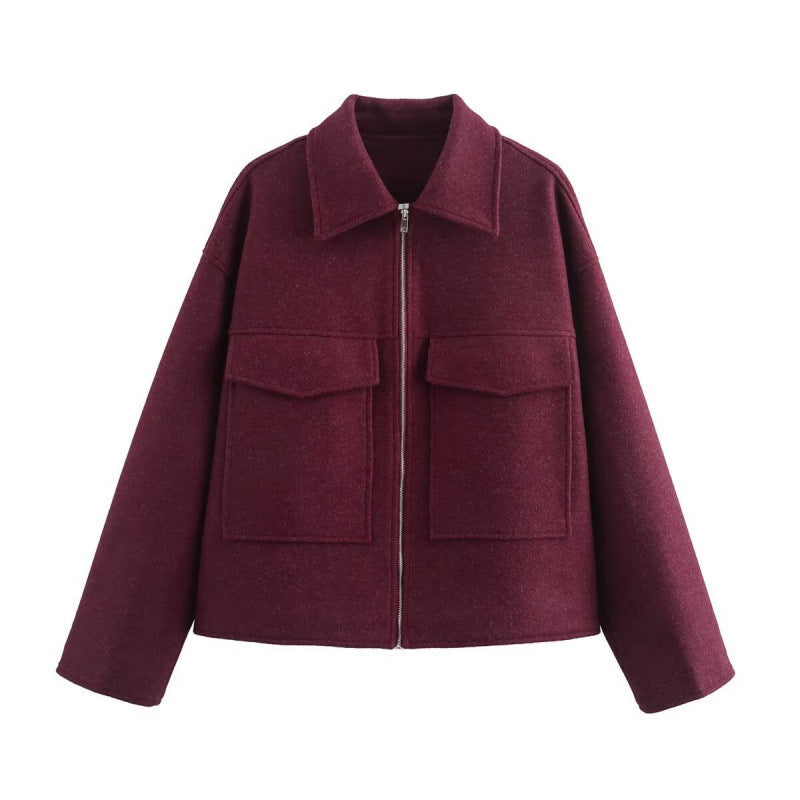 Streetwave Womens Wool Jacket Stylish Functional Warm Coat For Cool Weather Wardrobe Essential