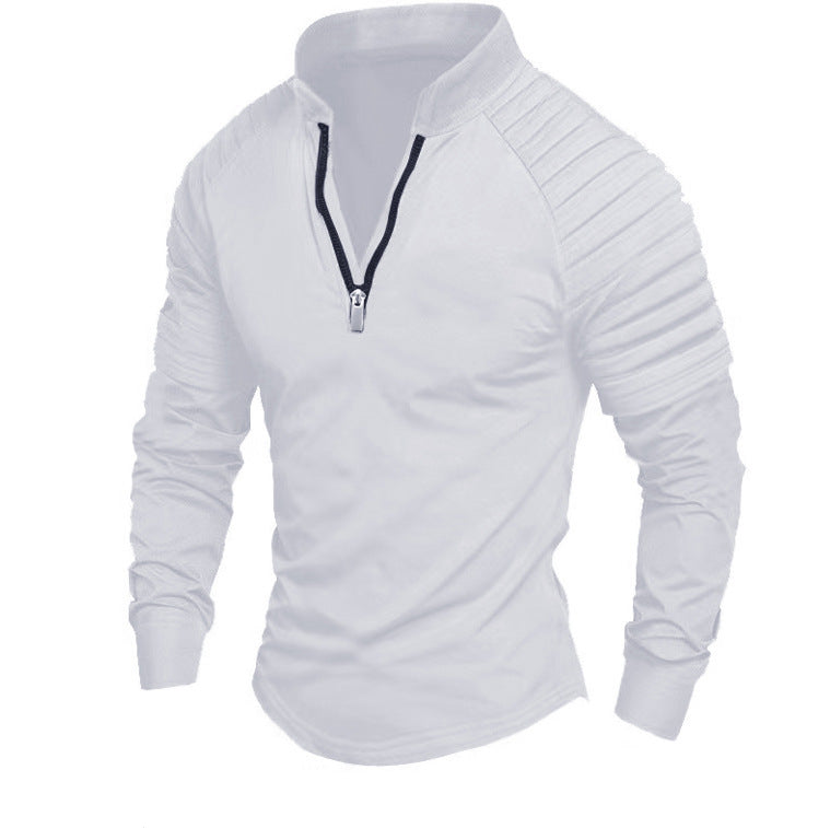 Street-wave Mens Athletic Long Sleeve Shirt With Half Zip For Training And Everyday Wear