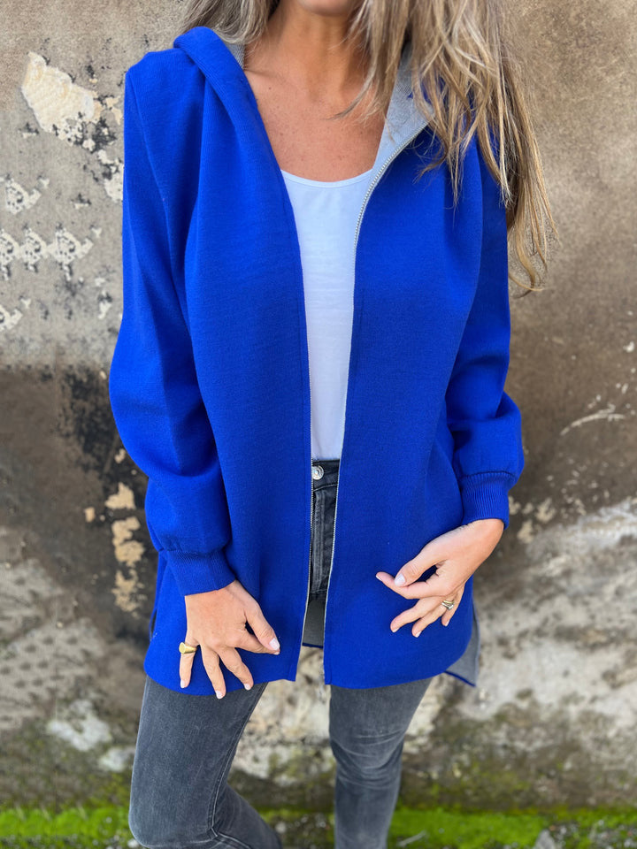 Street Wave Hooded Cotton Blend Jacket With Zip Front Relaxed Mid Length Fit For Casual Streetwear