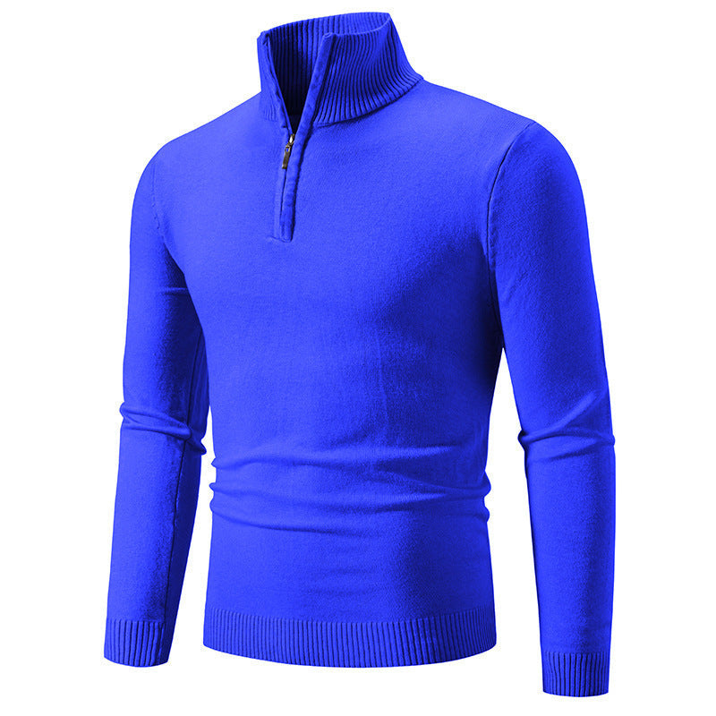 Street-Wave Men's Zip Neck Knit Pullover Sweater Soft Comfortable Half Zip Versatile For Casual And Office Wear