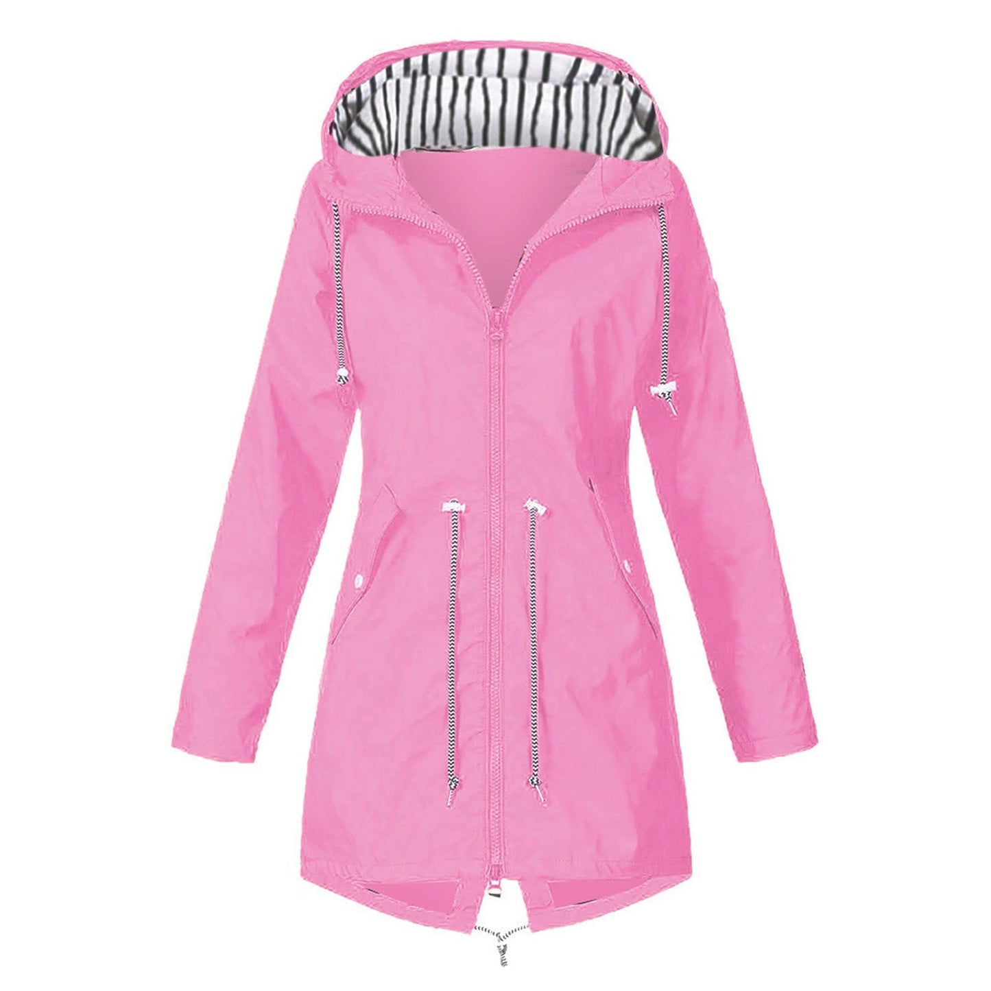 Street-Wave Women Water-Resistant Rain Jacket With Adjustable Hood And Functional Pockets