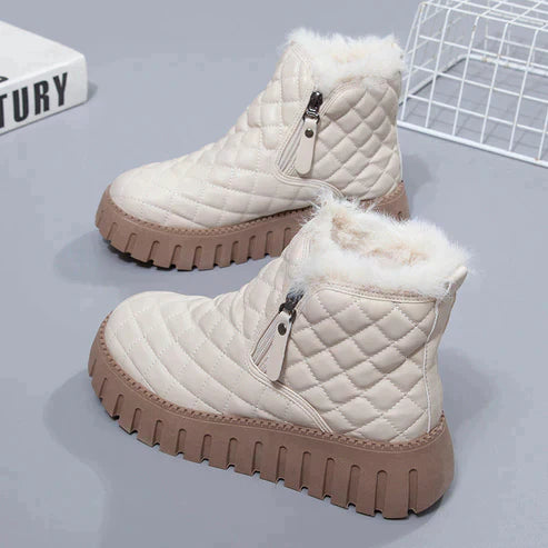 Street Wave Womens Quilted Winter Boots With Insulated Lining For Warmth And Dry Comfort