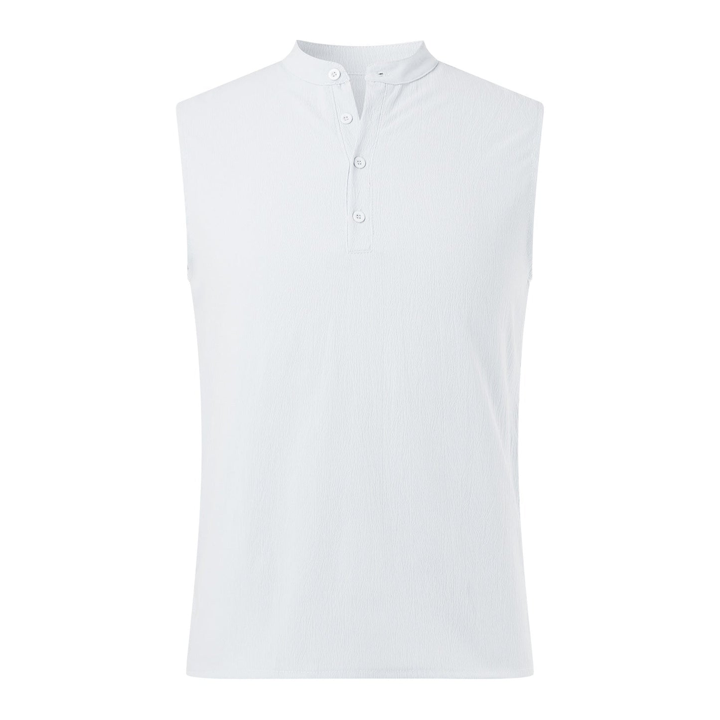 Street-wave Men's Sleeveless Henley Shirt Breathable Lightweight Performance Tee For Active Living