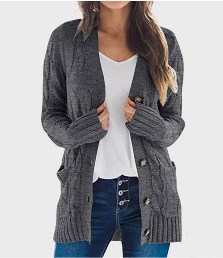 Cable Knit Cardigan With Practical Pockets For Women Streetwave Cozy Warmth In Soft Breathable Fabric