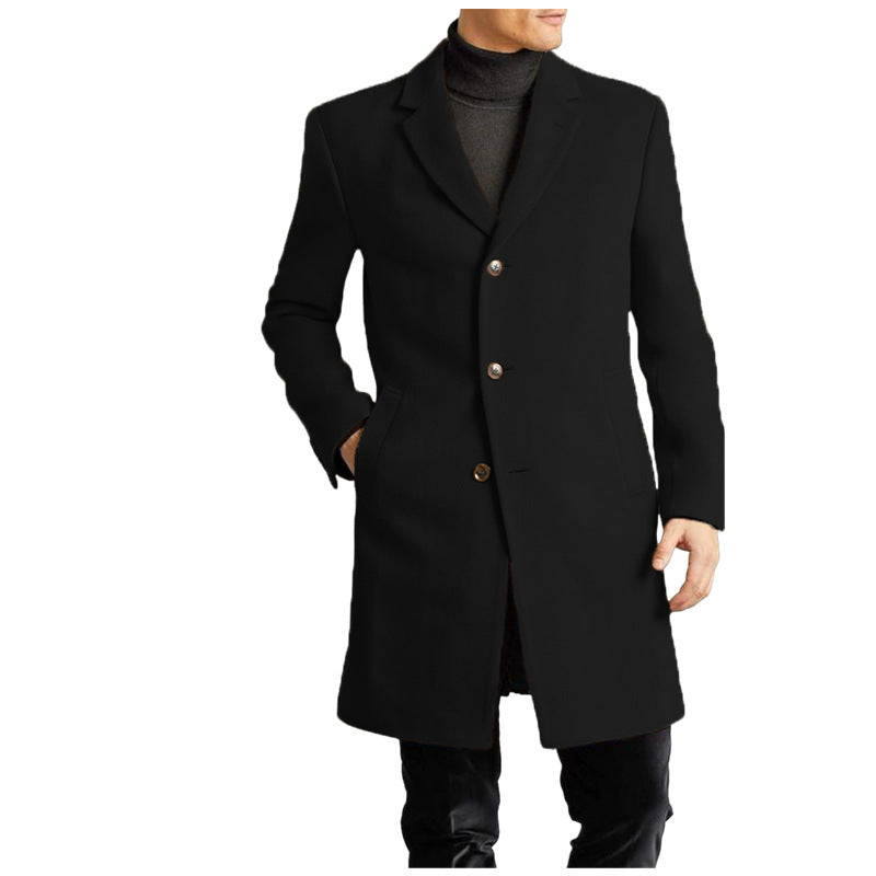 Street-wave Men's Wool Coat Elegant Tailored Fit Warm For Modern Gentlemen With Timeless Style