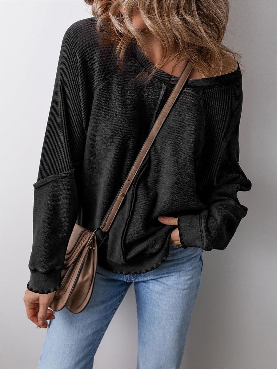 Streetwave Womens Structured Long Sleeve Top For Effortless Everyday Casual Style And Comfort