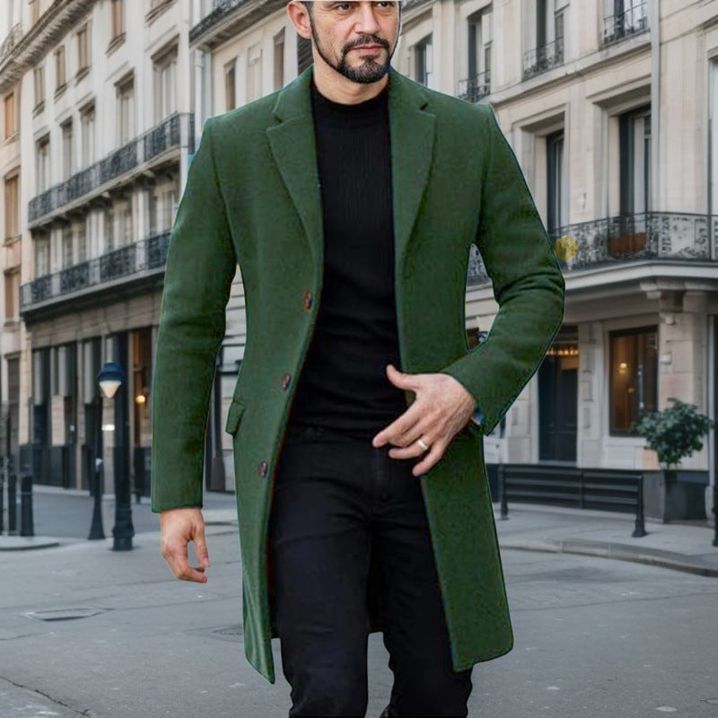 Streetwave Mens Elegant Wool Coat Premium Warmth For City Professionals Timeless Style