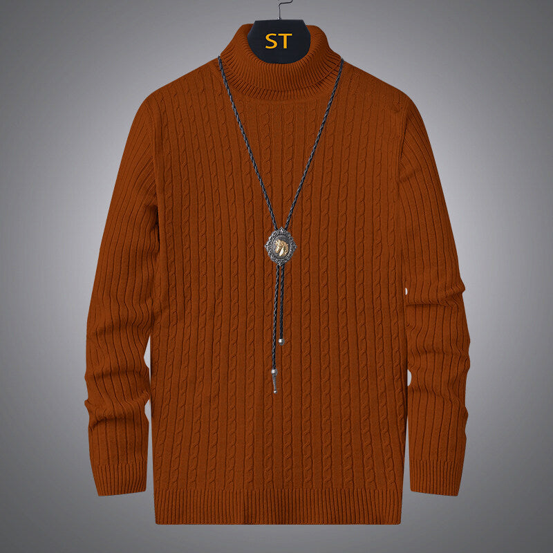 Men's Cable Knit Turtleneck Sweater Streetwave Cozy Warm Classic Fit For Men Urban Style