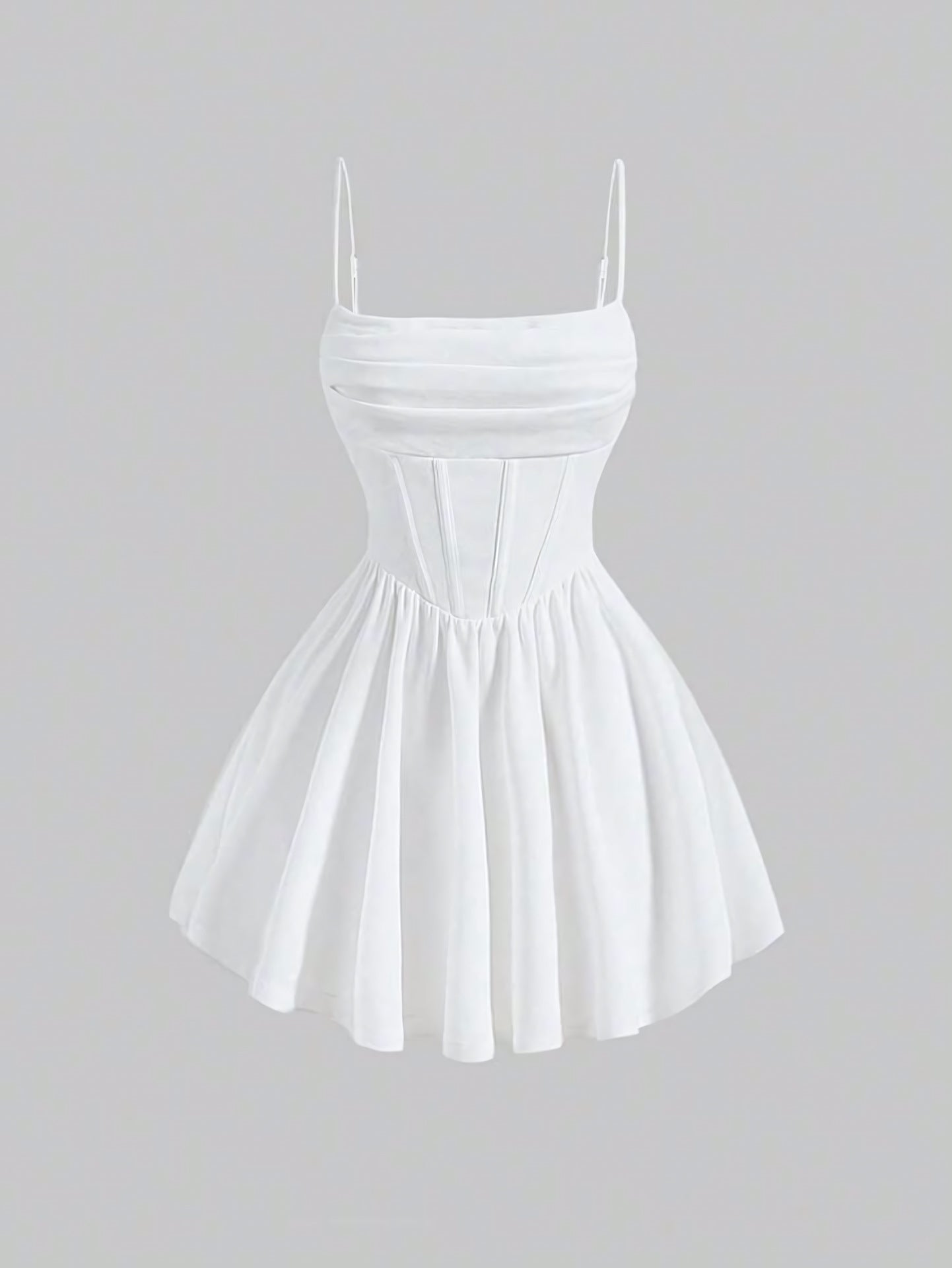 Heidi Mode Pleated Spaghetti Strap Dress With Back Zipper Chiffon For Women Elegant Casual