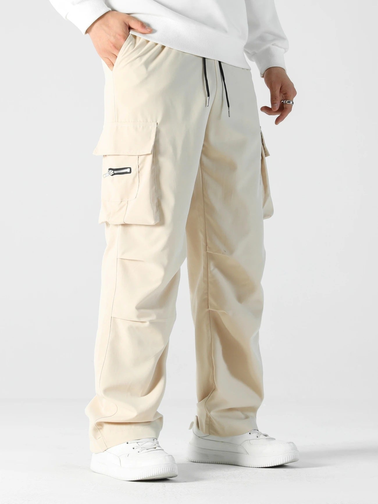Street-Wave Men's Cargo Pants With Multifunctional Pockets And Elastic Waistband For Active Living