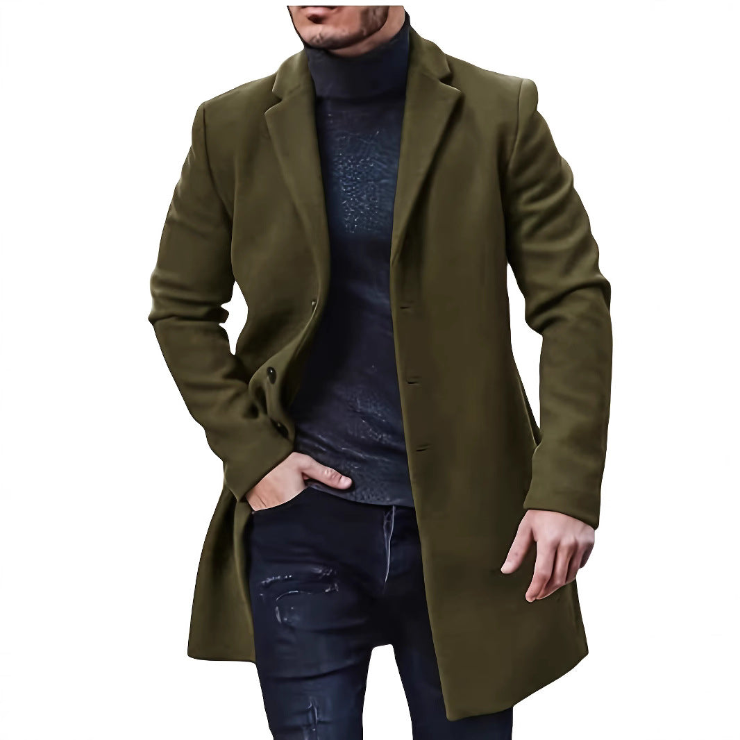 Street-wave Men's Elegant Wool Coat Slim Fit For Modern Style And Daily Wear For Cold Weather