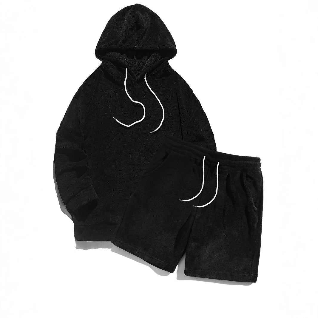 Street-Wave Women's Cozy Fleece Hoodie And Shorts Set For Soft Breathable Warm Comfort