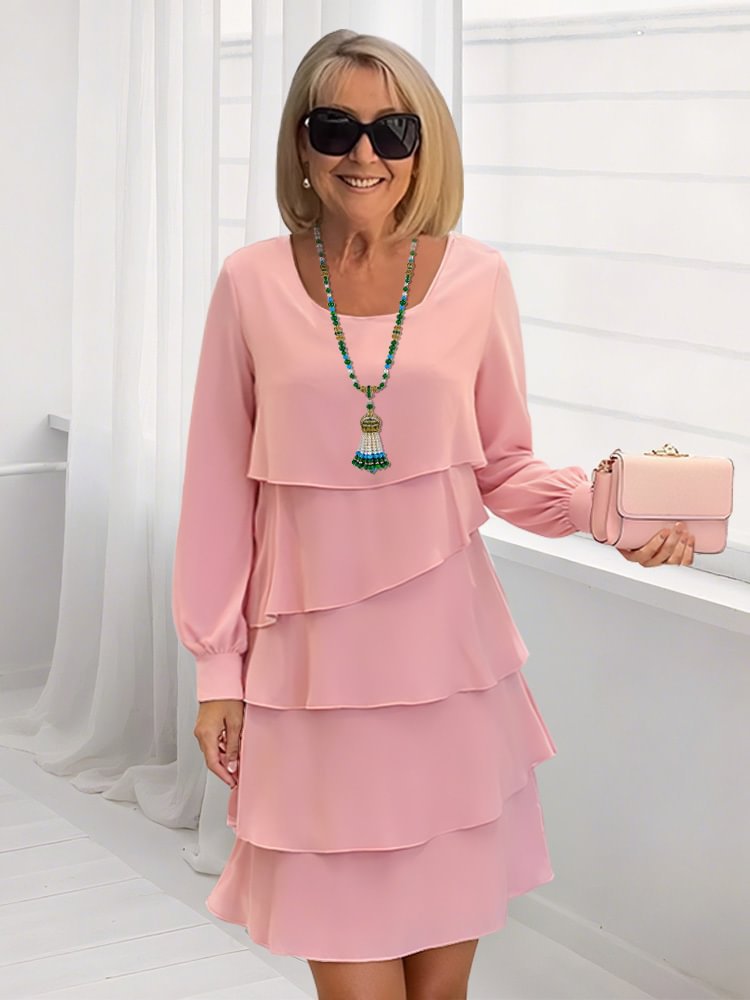 Street-Wave Cerulean Layered Dress For Women Elegant Tiered Design For Special Occasions