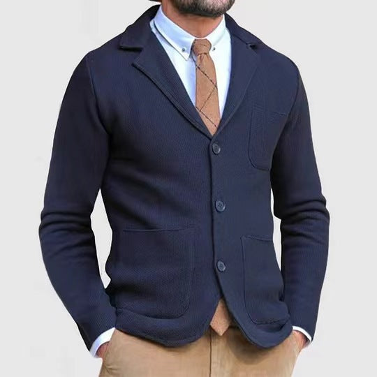 Streetwave Mens Casual Cardigan With Button Front And Patch Pockets Soft Knit Versatile Essential For Work Or Leisure