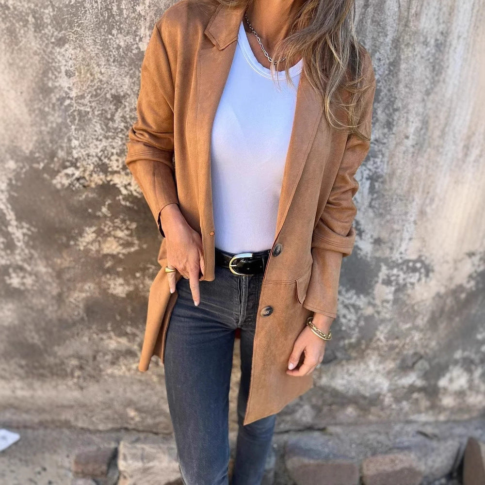 Streetwave Womens Tailored Long Jacket Modern Blazer For Work And Weekend Wear Everyday Chic