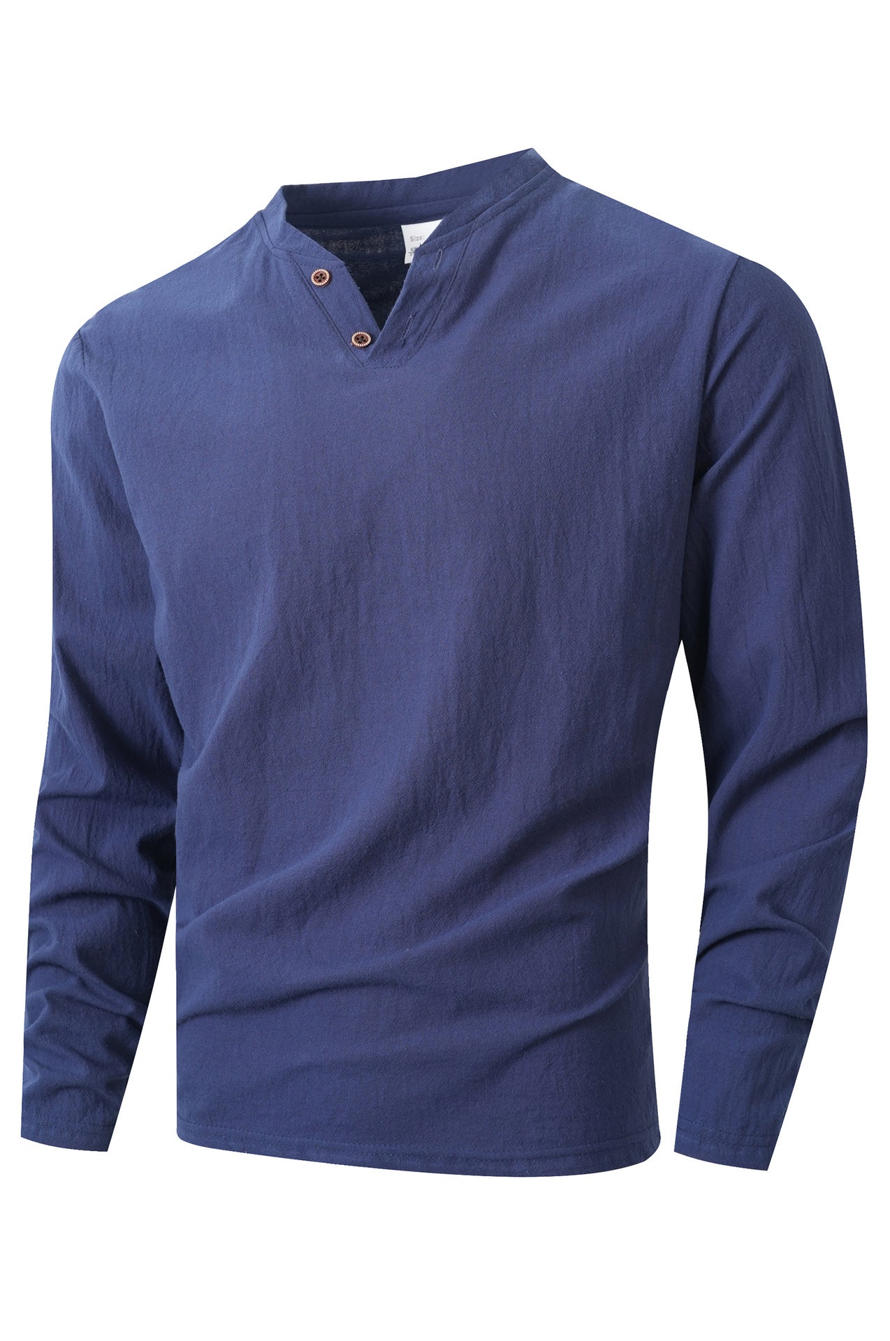 Street-wave Henley Long Sleeve Shirt For Men Breathable Cotton Comfort For Casual Everyday Wear