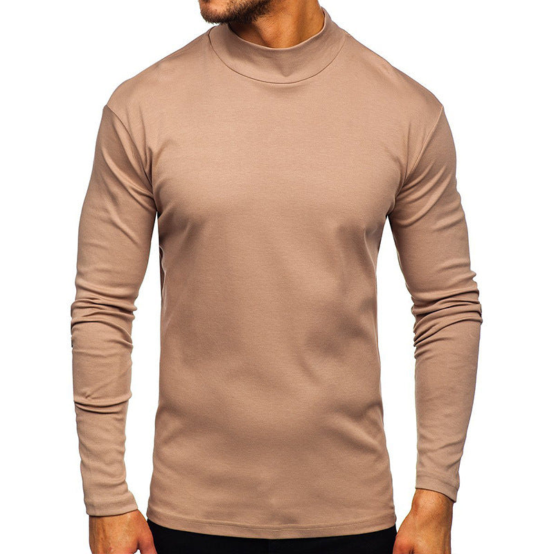 Street-wave Men's Long Sleeve Turtleneck Shirt Breathable Cotton Blend Comfortable Fit