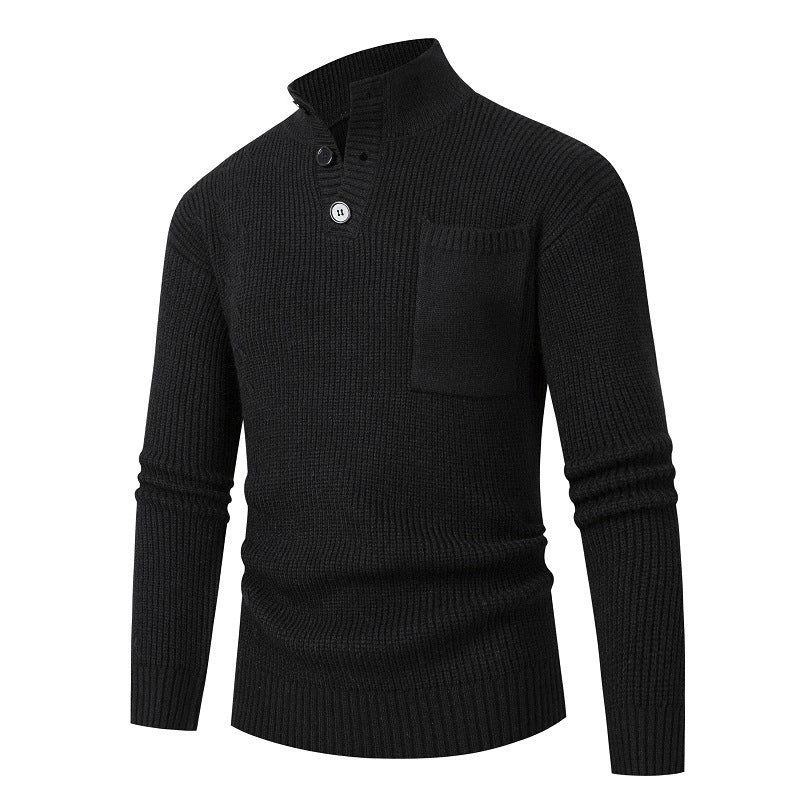 Street-Wave Men's Premium Modal Knit Sweater With Chest Pocket For Warm Comfort And Style