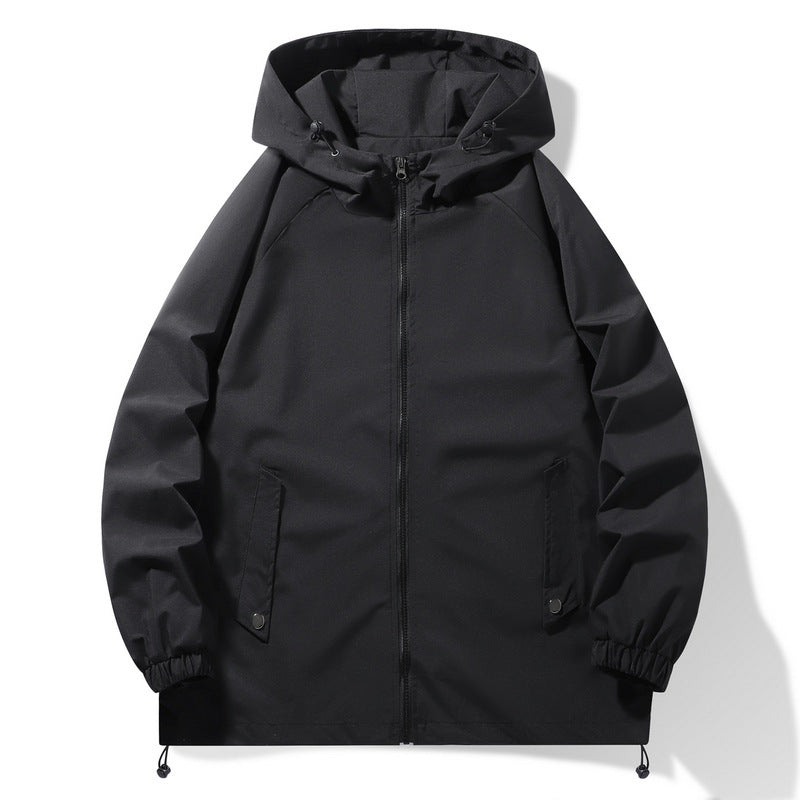 Street-Wave Mens All-Weather Functional Jacket With Adjustable Hood And Elastic Cuffs For Active Men