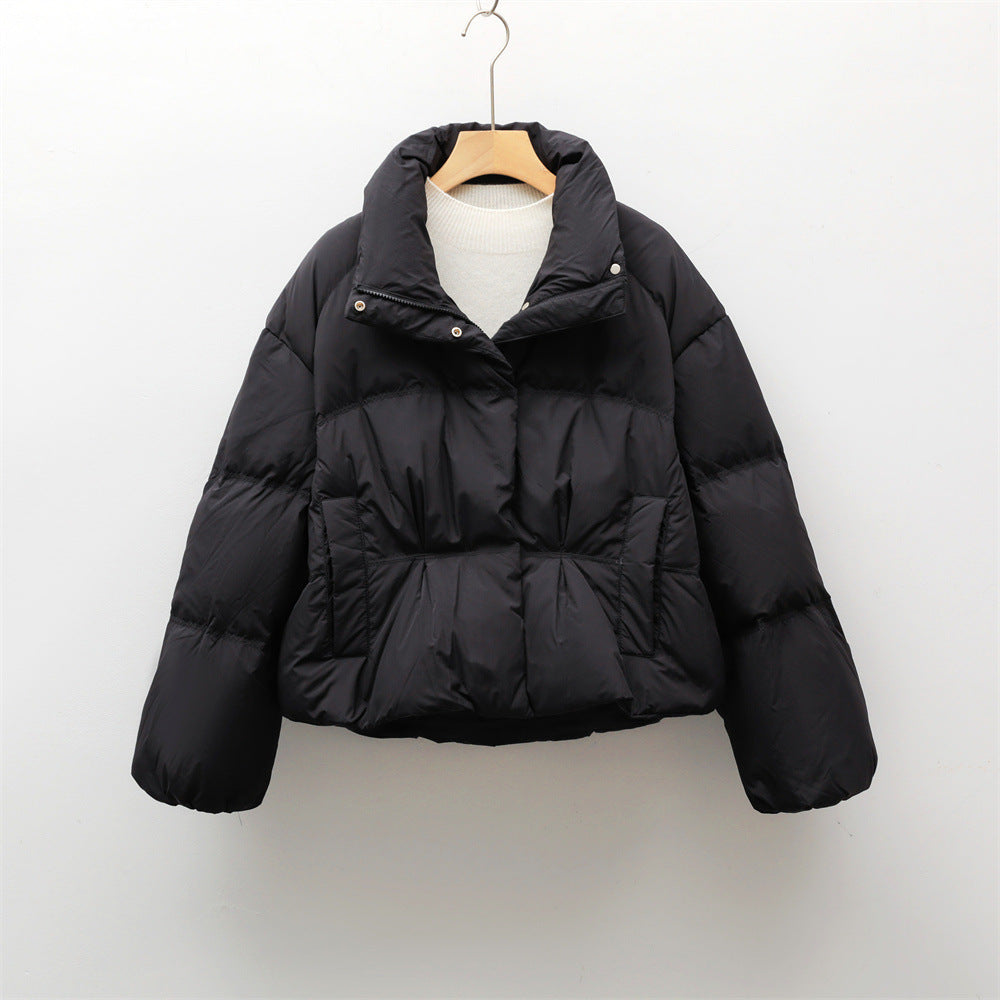 Streetwave Quilted Short Puffer Jacket For Women With High Collar And Cozy Pockets