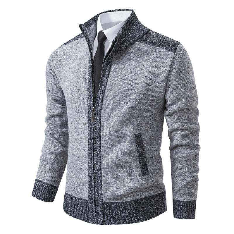 Mens Quilted Cardigan With High Collar And Practical Pockets Streetwave For Modern Men