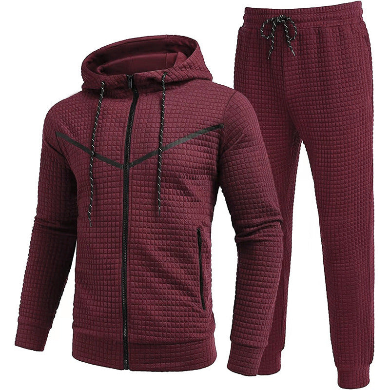Street-wave Men's Fleece Jogging Suit With Structured Design For Comfort And Style