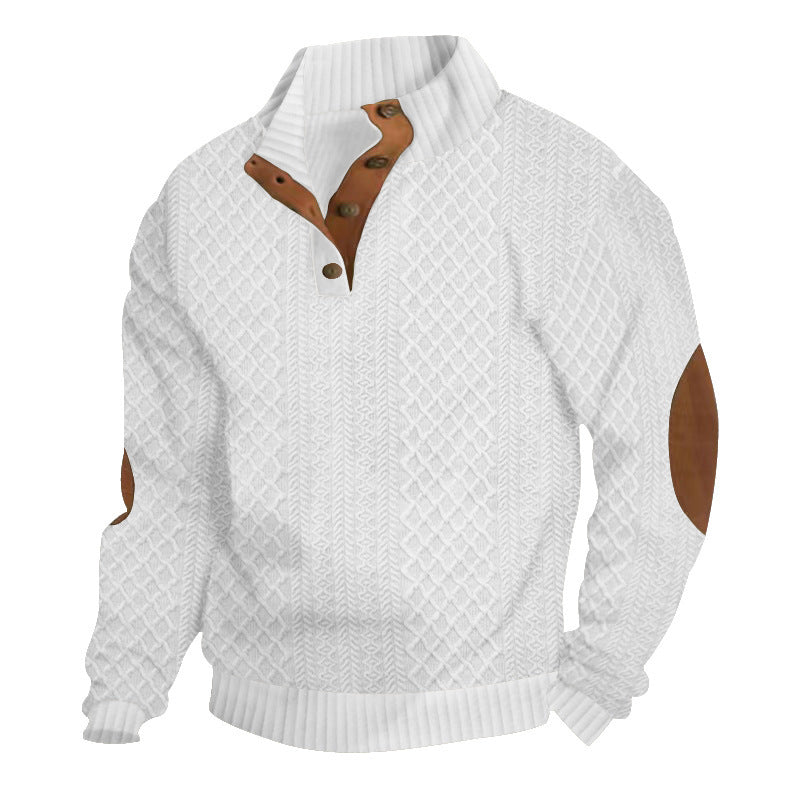 Street-wave Women's Knit Pullover With Textured Collar And Appliques For Casual Cozy Style