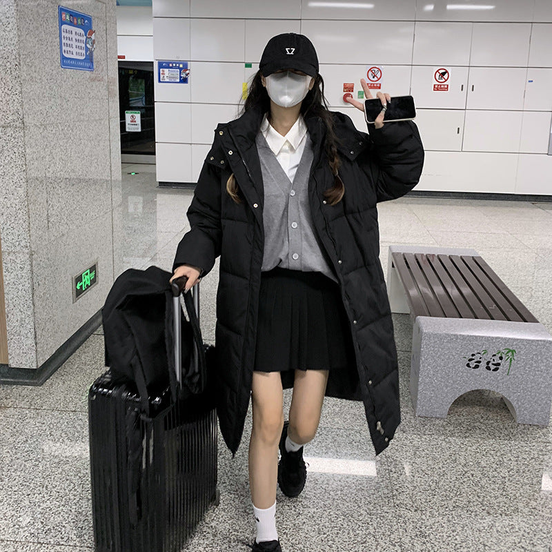Long Puffer Coat For Women Street Wave Water Resistant With Practical Pockets For Cold Days