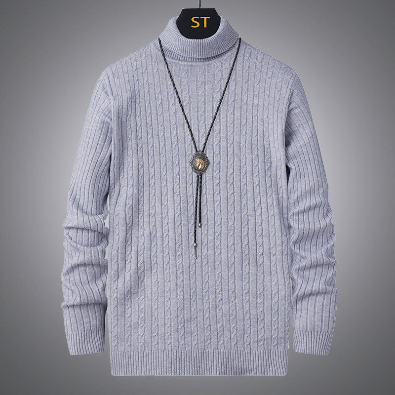 Men's Cable Knit Turtleneck Sweater Streetwave Cozy Warm Classic Fit For Men Urban Style