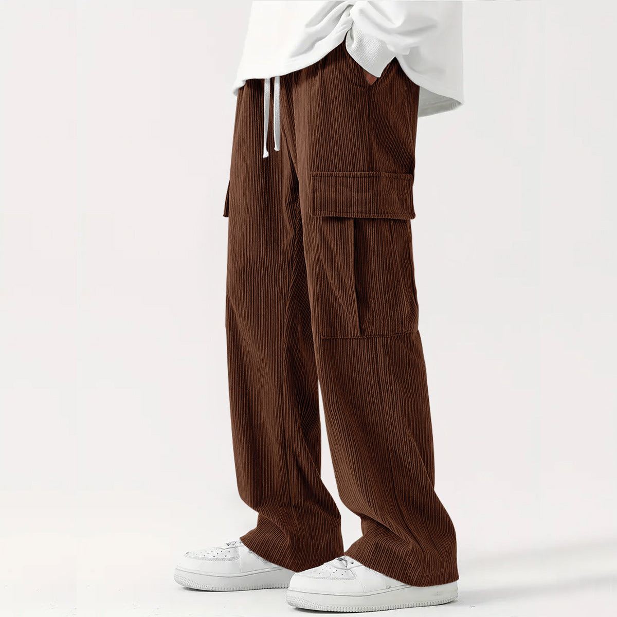 Street-wave Corduroy Cargo Pants For Men Durable Comfort Versatile Streetwear Essentials