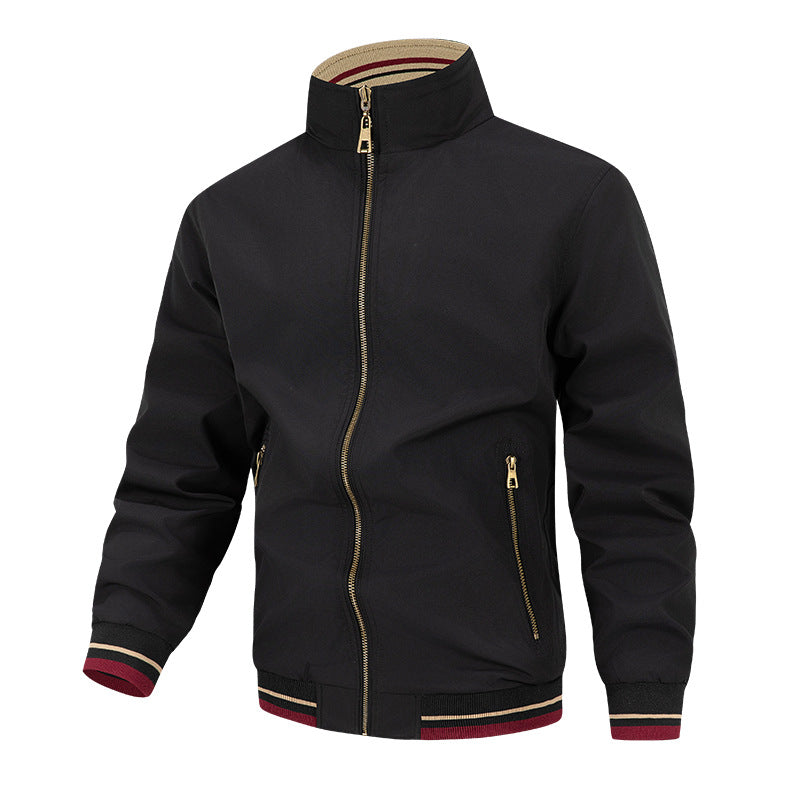 Street Wave Men's Transitional Jacket With High Collar Weatherproof Comfort And Practical Pockets