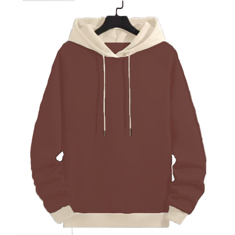 Street-Wave Men's Hoodie Pullover With Contrast Sleeves For Casual Comfort And Style