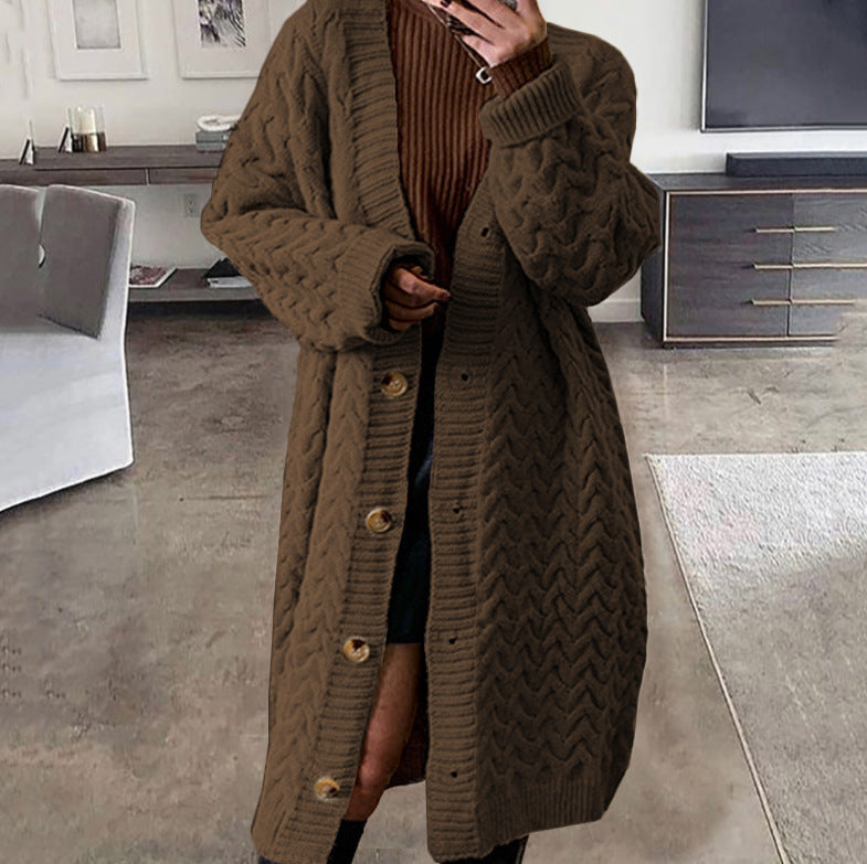 Street-wave Womens Oversized Knit Cardigan Cozy Wool Warmth