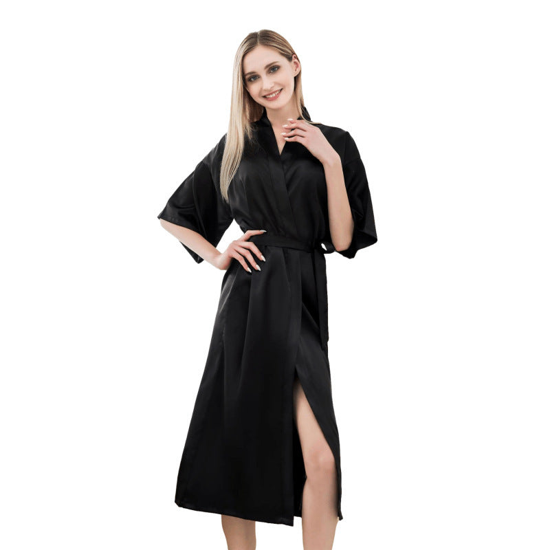 Streetwave Luxurious Satin Robe for Women Silky Soft Comfort Elegant Red Bathrobe