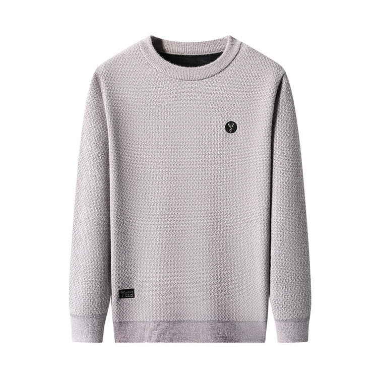 Street Wave Mens Structured Knit Crewneck Sweater With Premium Texture And Relaxed Fit