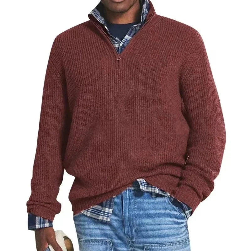 Jérôme Cotton Zip Sweater for Men by Streetwave Warm Versatile Layering Pullover