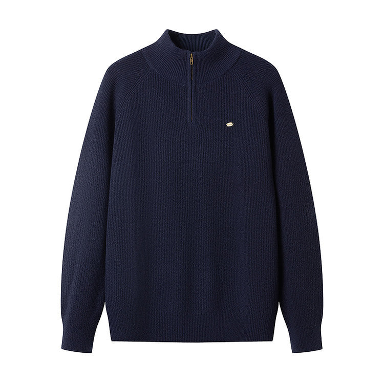 Street-wave Men's Half Zip Knit Sweater for Cozy Warmth and Modern Style Premium Knitwear