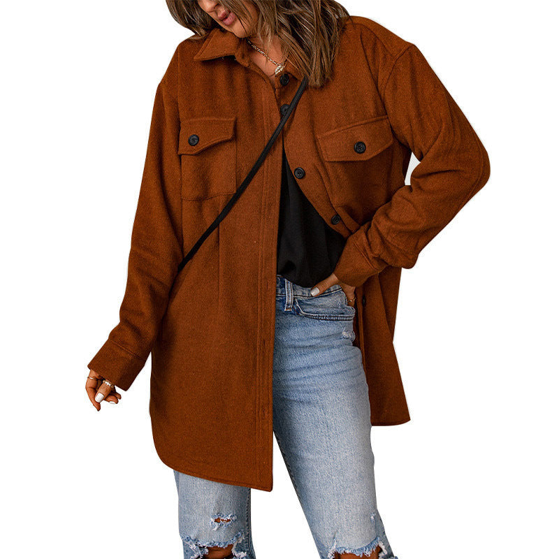 Street Wave Plus Size Shirt Jacket With Functional Pockets For Curvy Women Casual Yet Stylish