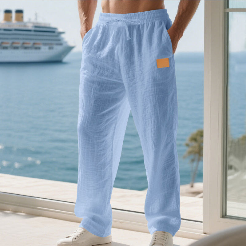Streetwave Mens Lightweight Linen Summer Pants Breathable Comfort For Warm Weather